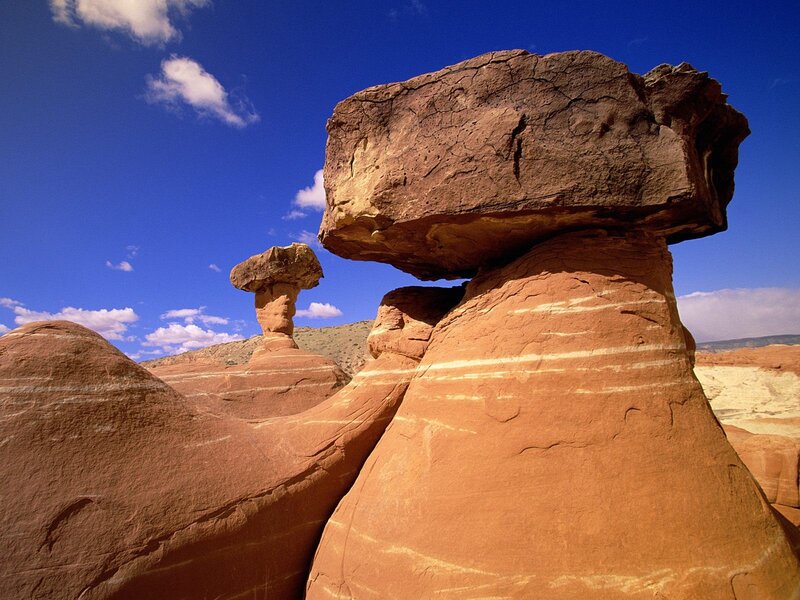Mushroom rock formations