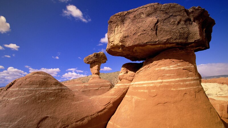 Mushroom rock formations
