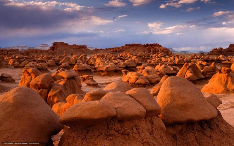 Mushroom rocks at sunset