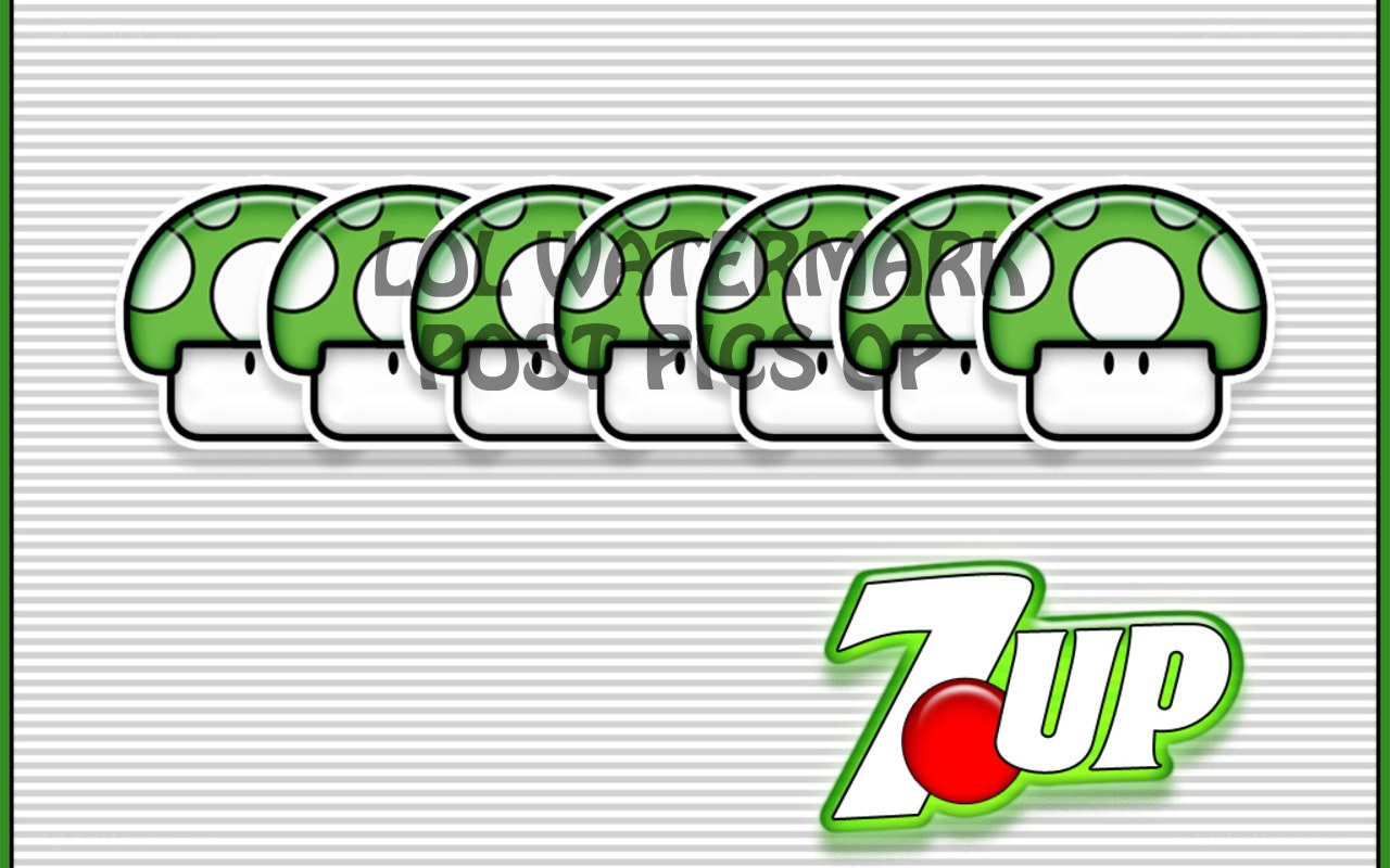 mushroom row with 7up logo