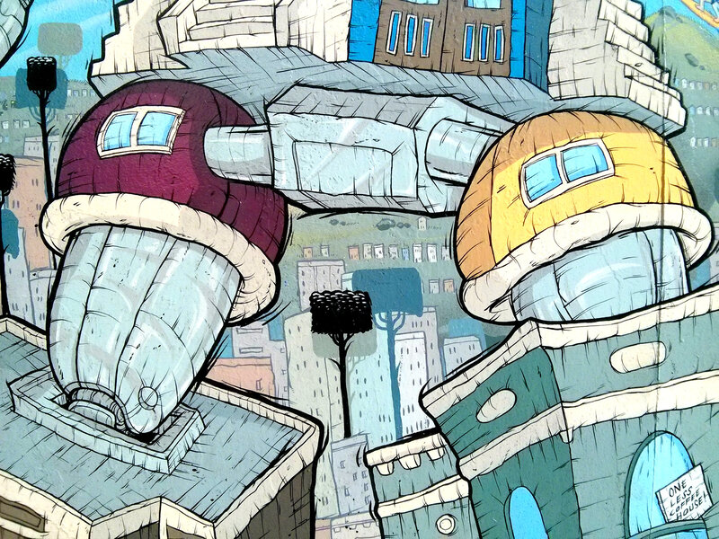 Mushroom-shaped Buildings — Blue