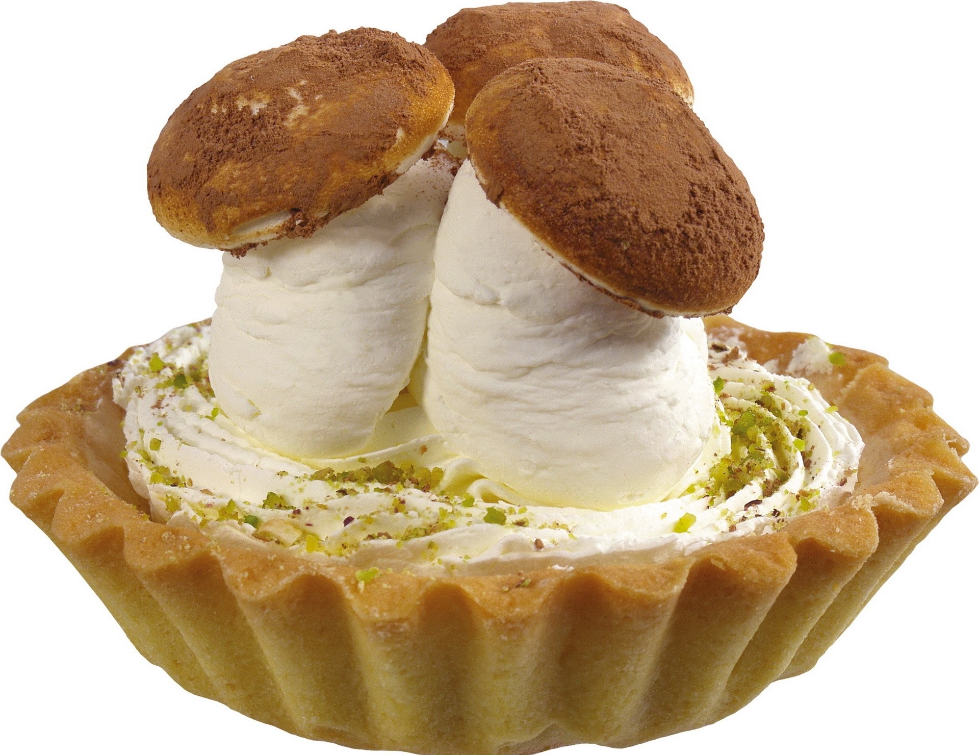 mushroom-shaped dessert tart
