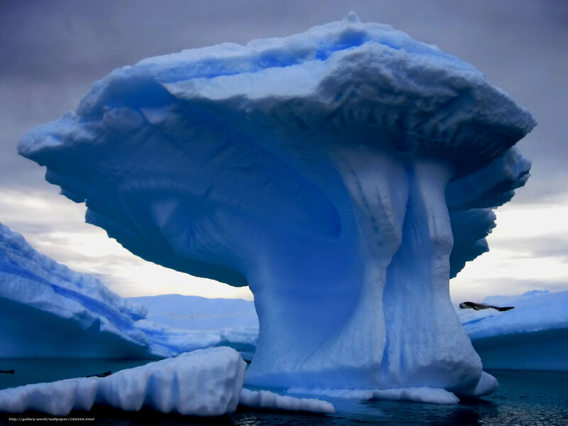Mushroom-shaped iceberg