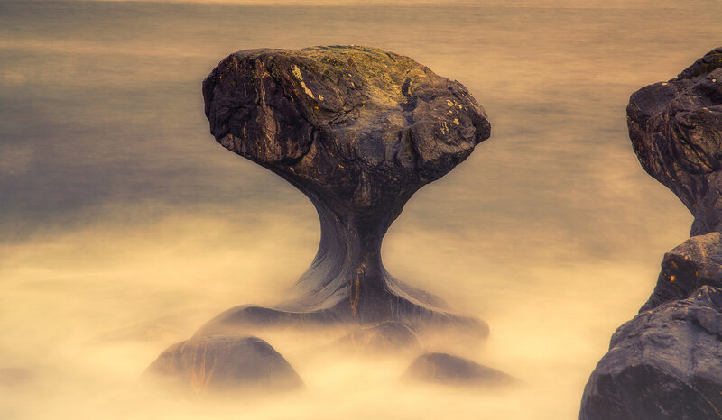 Mushroom-shaped Rock Formation — Yellow