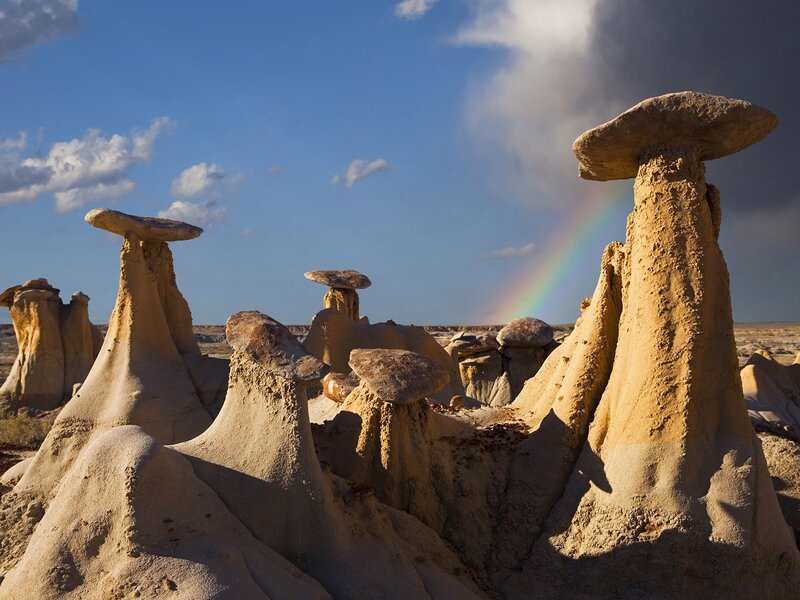 Mushroom-shaped Rock Formations — Blue, Dramatic