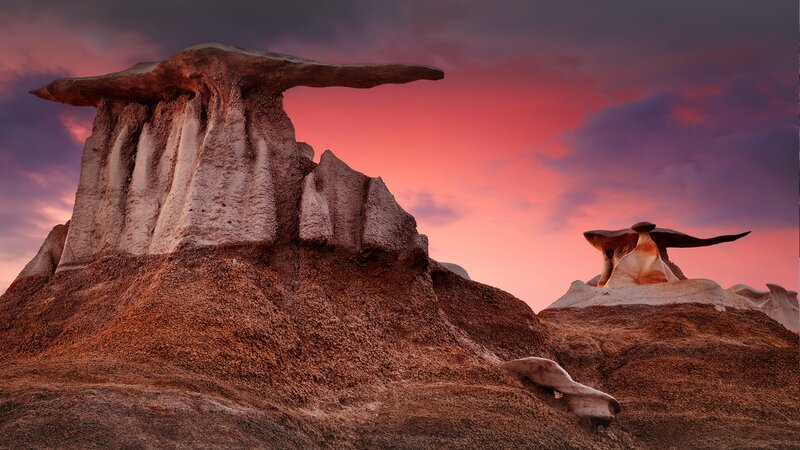 Mushroom-shaped Rock Formations — Pink