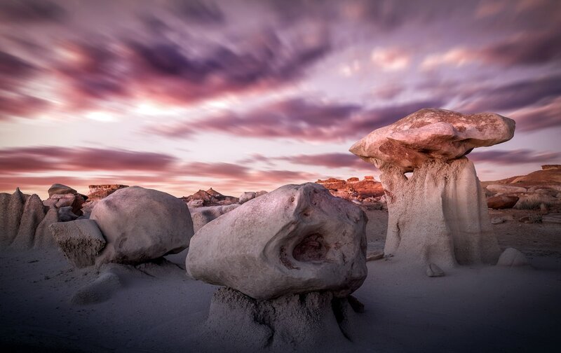 Mushroom-shaped Rock Formations — Purple