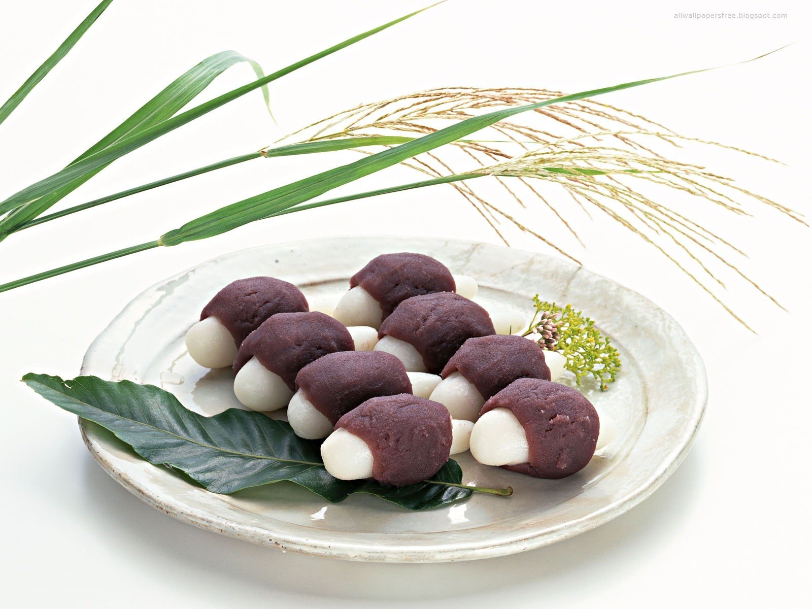 Mushroom-shaped sweets on a plate