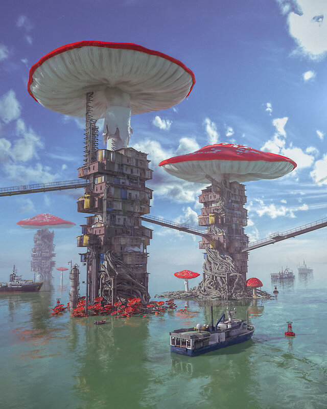 Mushroom Towers in Sea