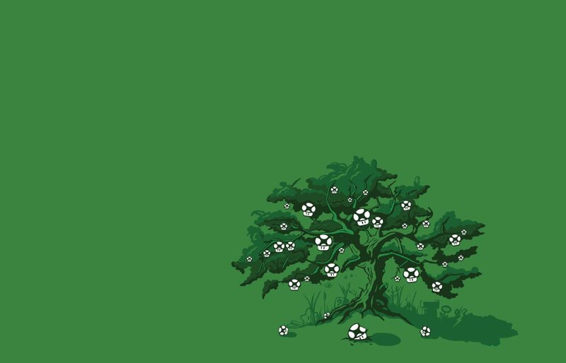 mushroom tree illustration