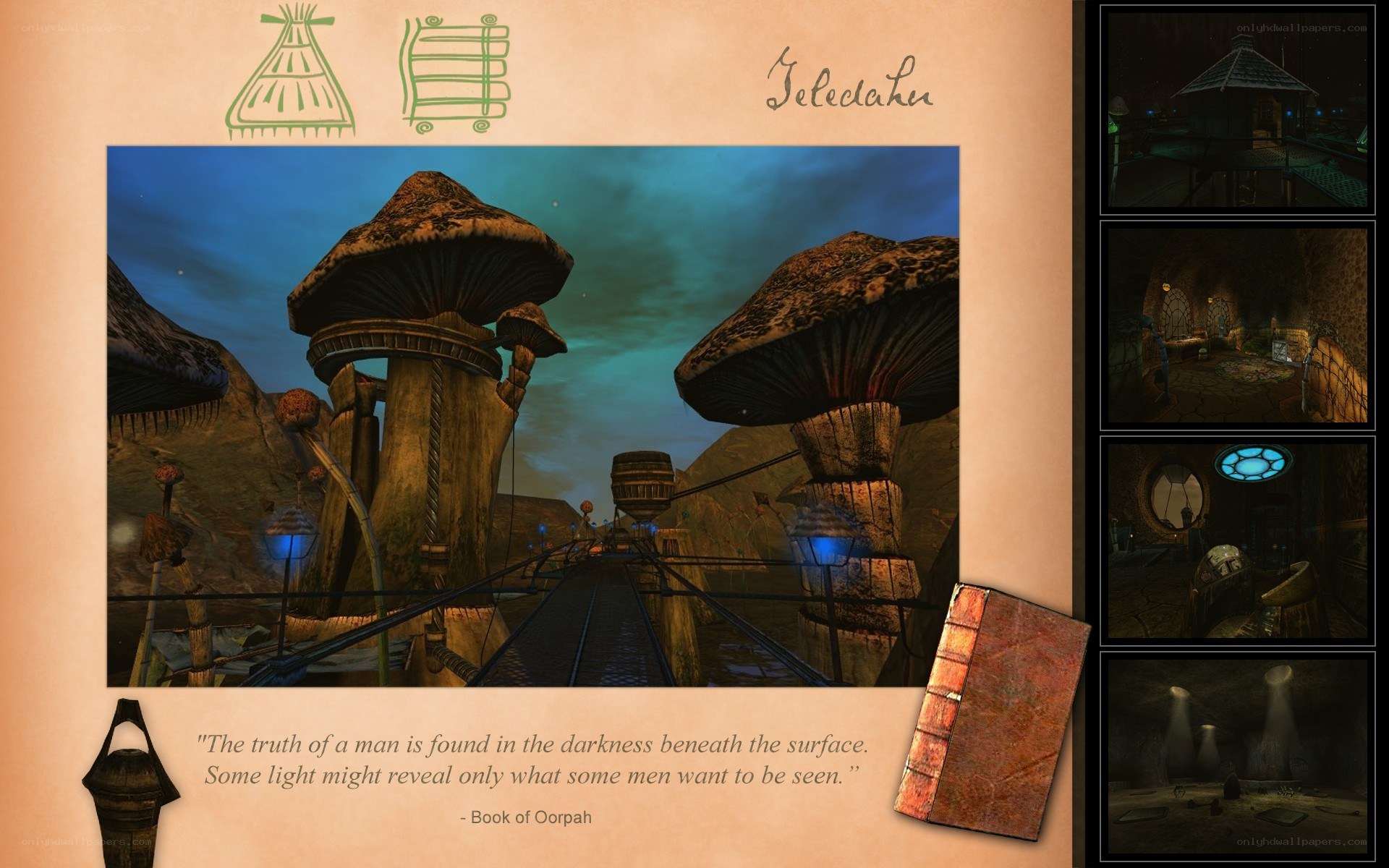 Mushroom village scene
