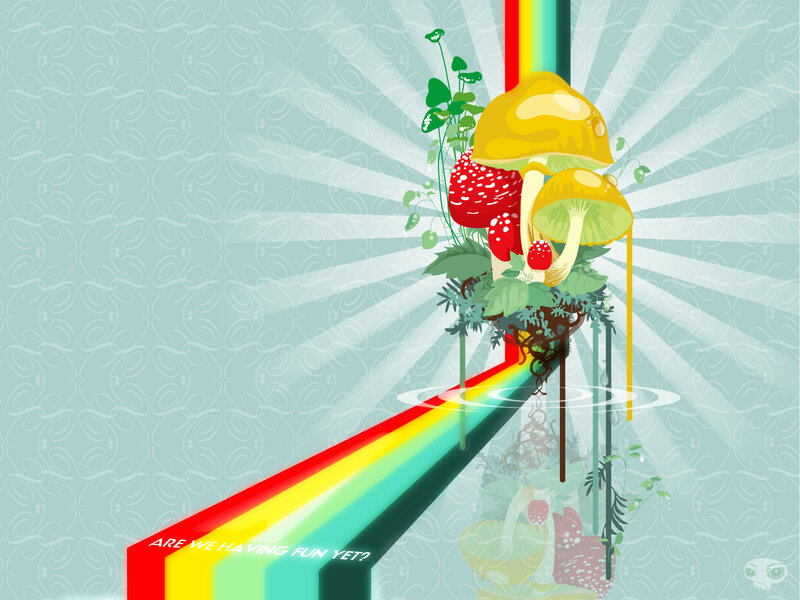 Mushrooms and Rainbow