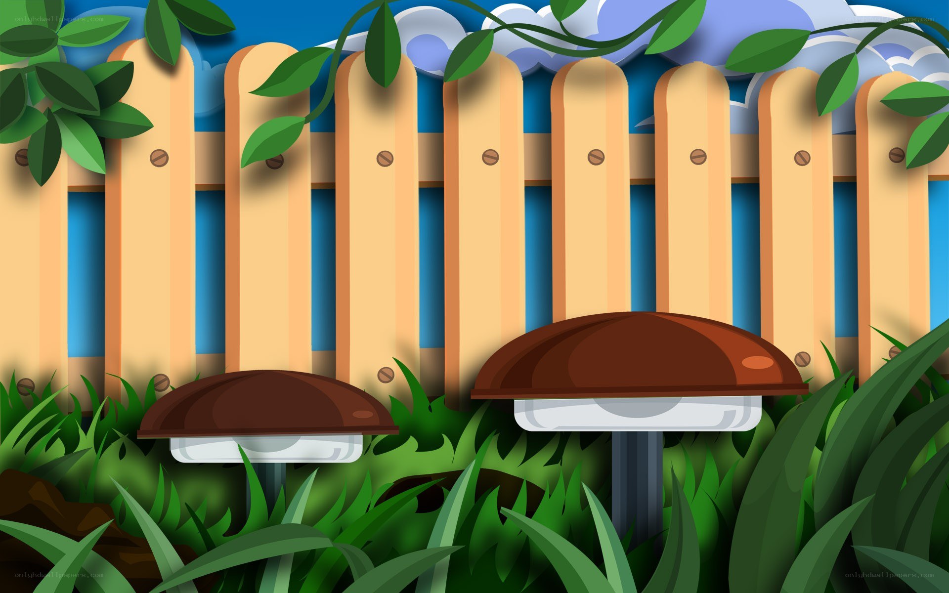 mushrooms in a garden