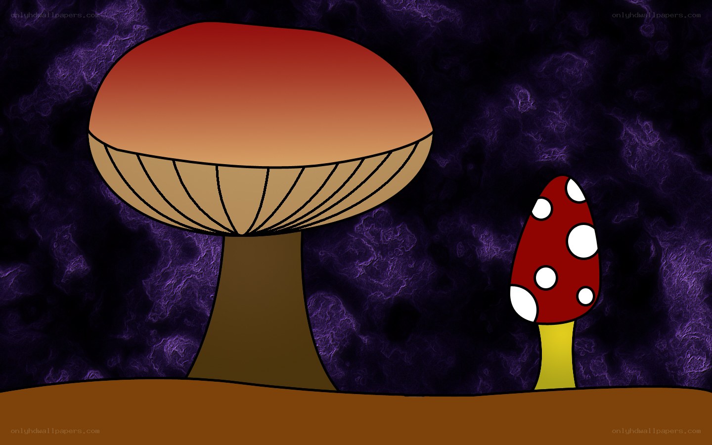 Mushrooms in a mystical forest