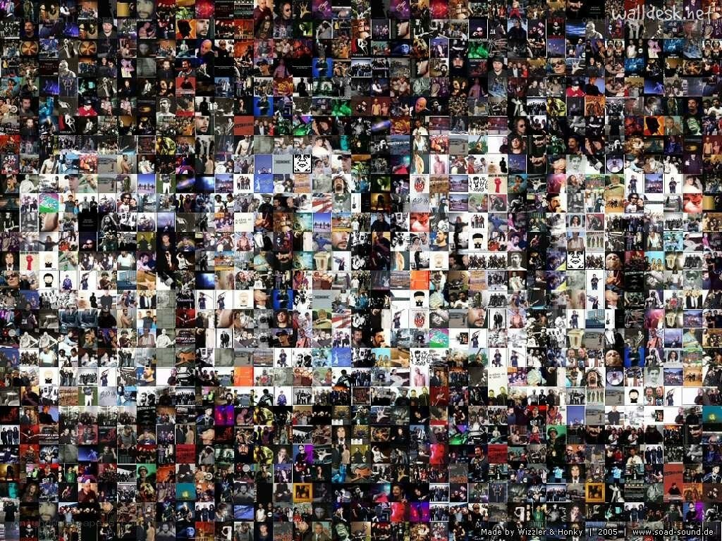 Music album collage wallpaper