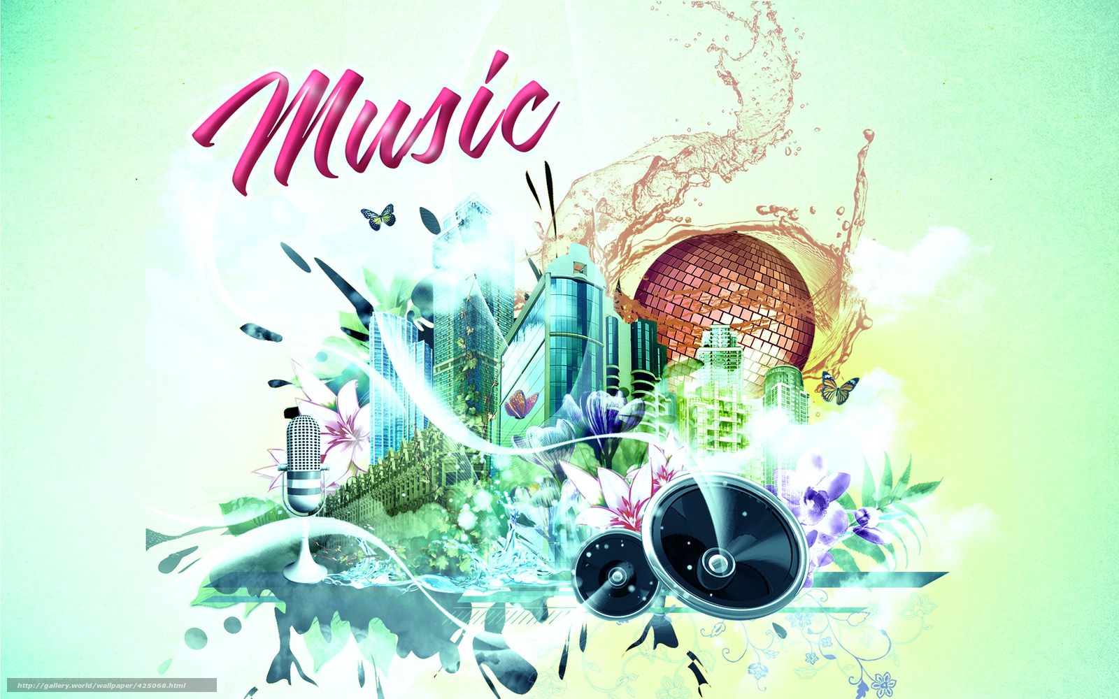Music and cityscape collage