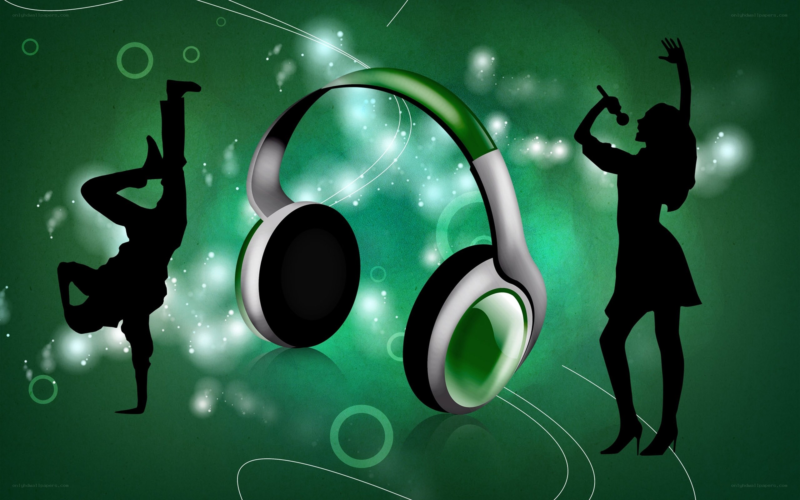 Music and dance silhouettes