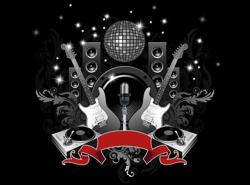 Music and disco party scene