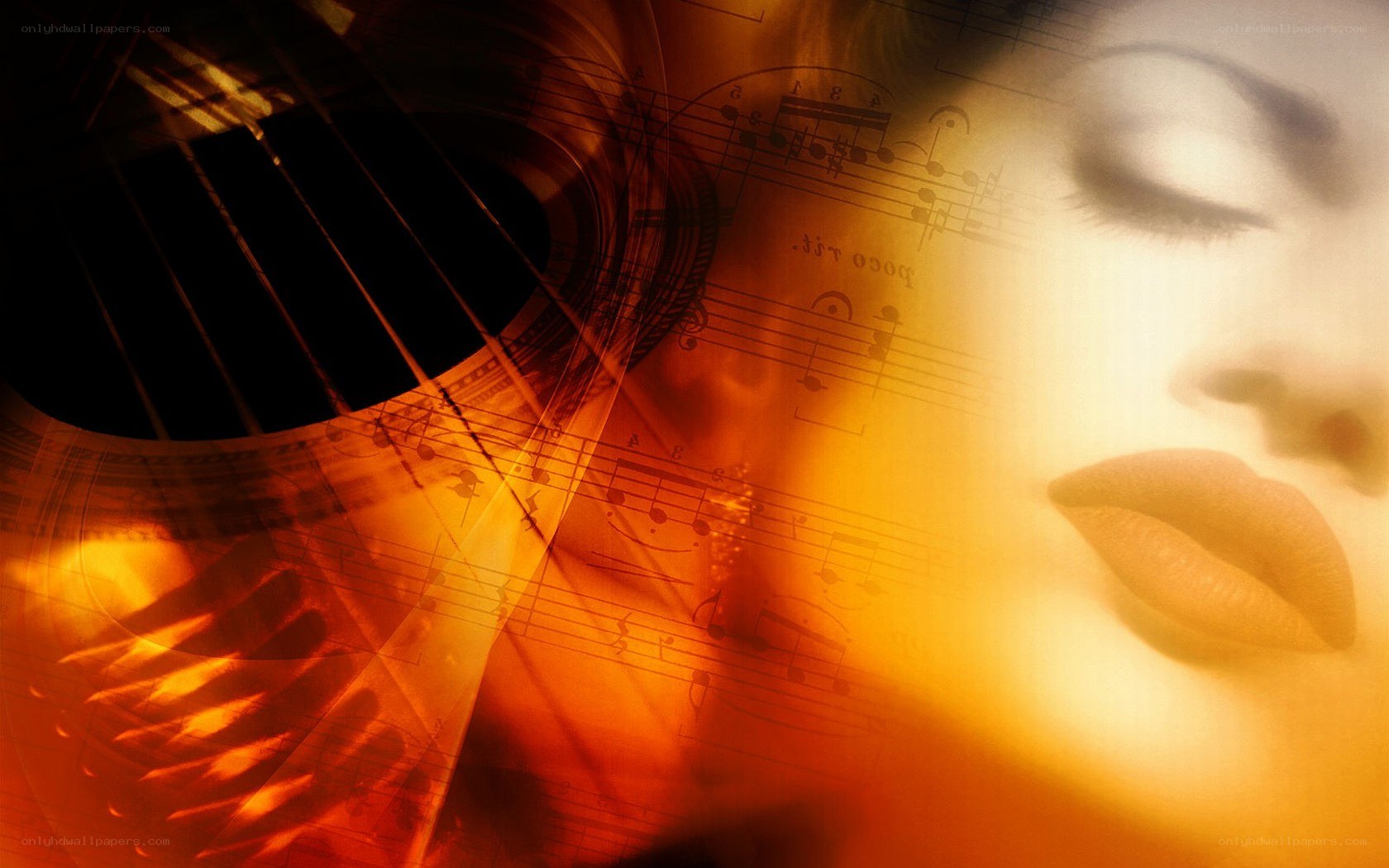 music and guitar collage