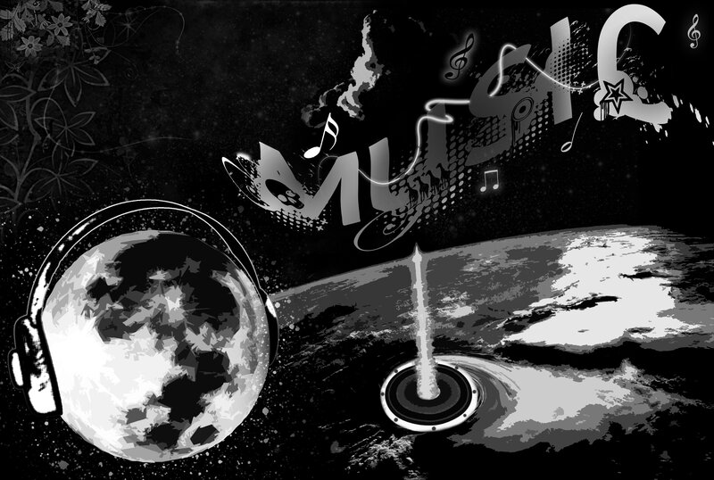 Music and headphones in space