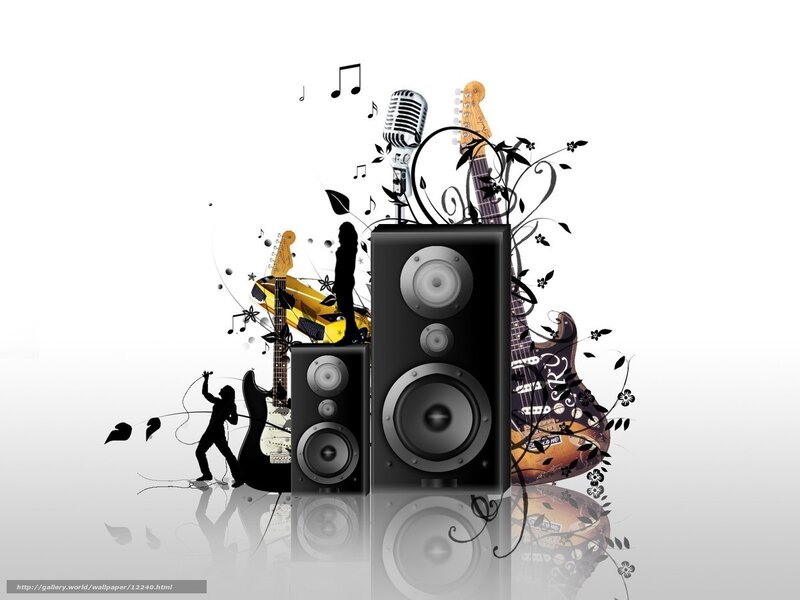 Music and instruments collage