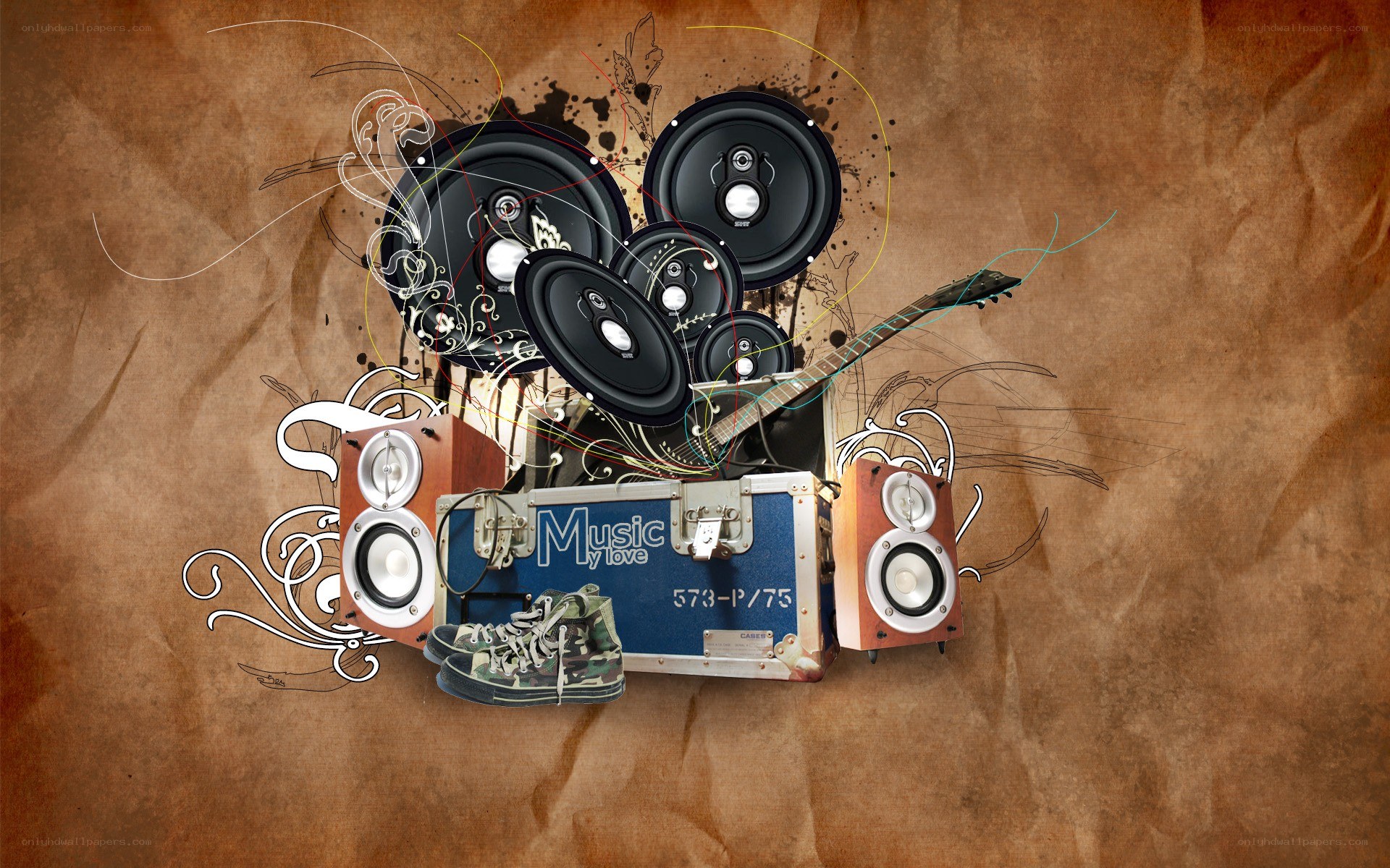 Music and love collage