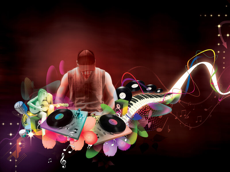 Music and musicians collage