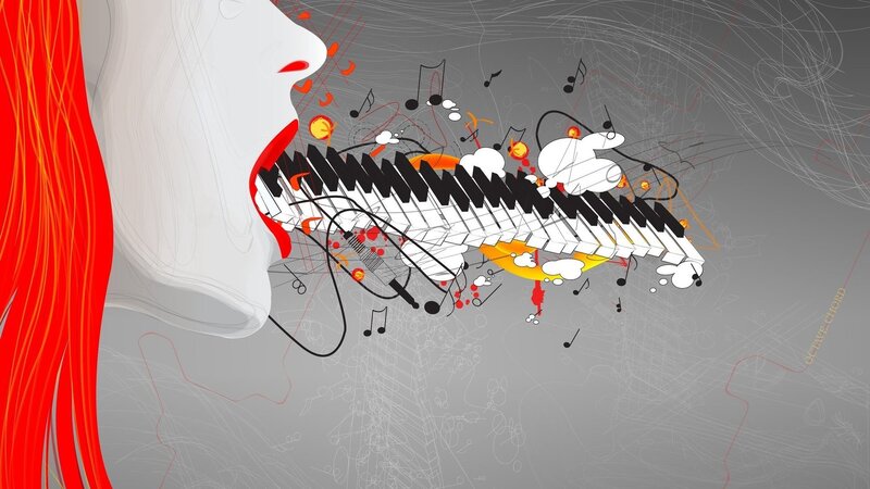 music and piano keyboard art