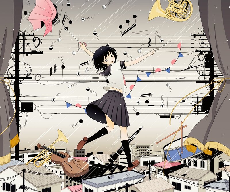 Music and rain in the city