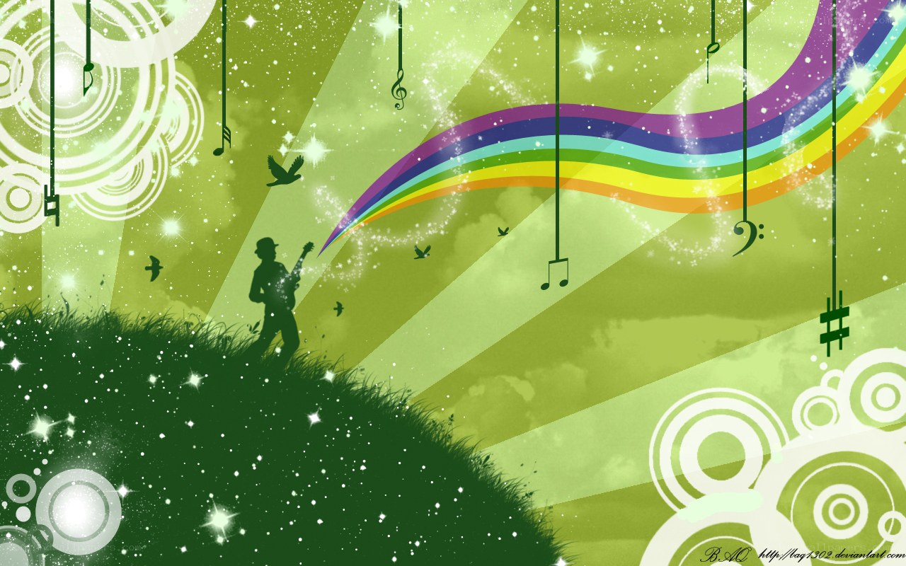 music and rainbow art