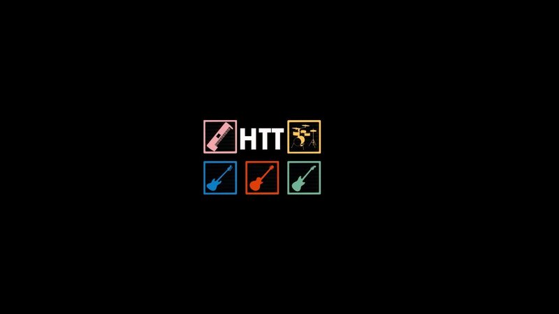 music app logo with instruments