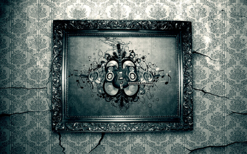 Music art in ornate frame
