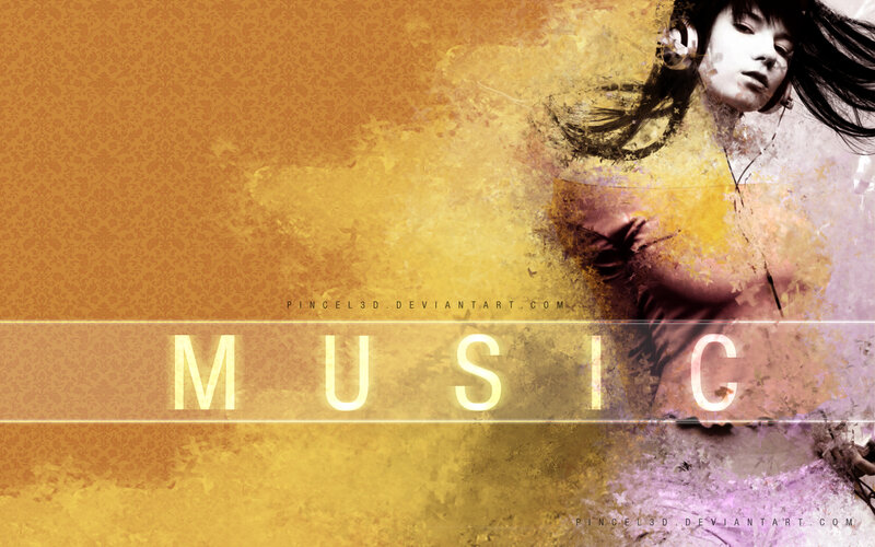 Music art with headphones
