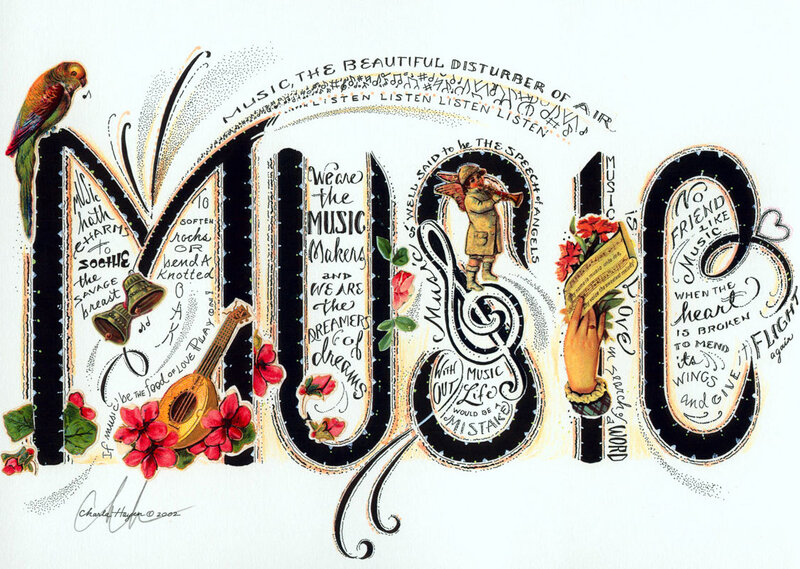 Music Art with Quotes and Illustrations