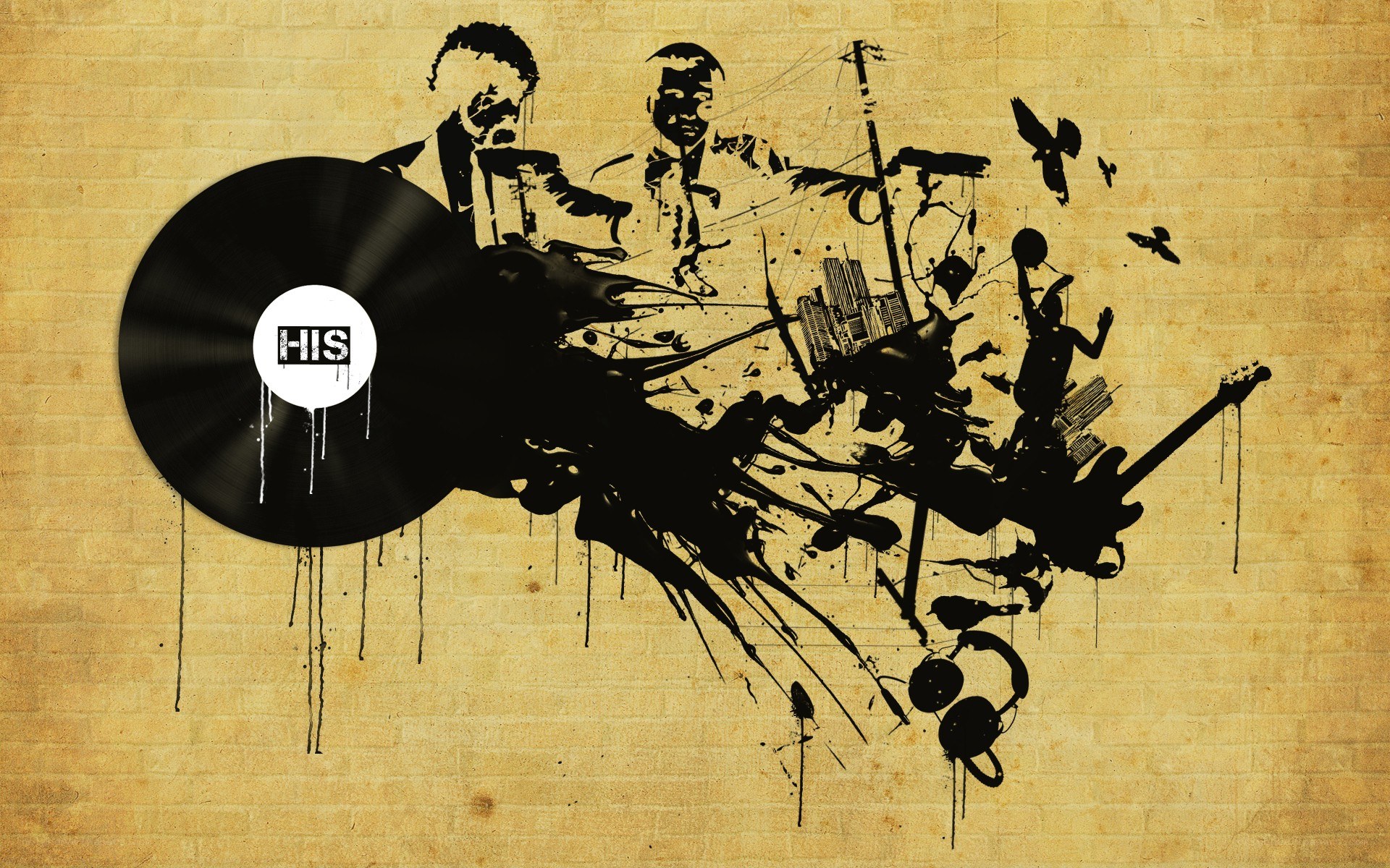 music art with vinyl record