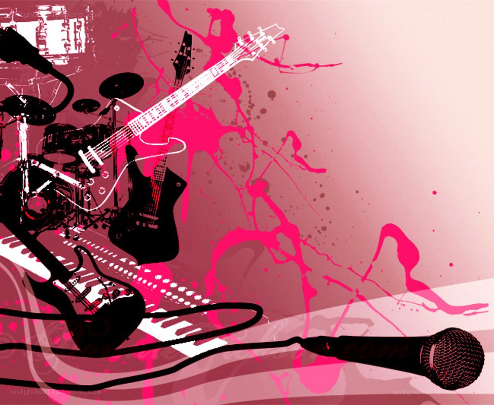 Music band instruments abstract art