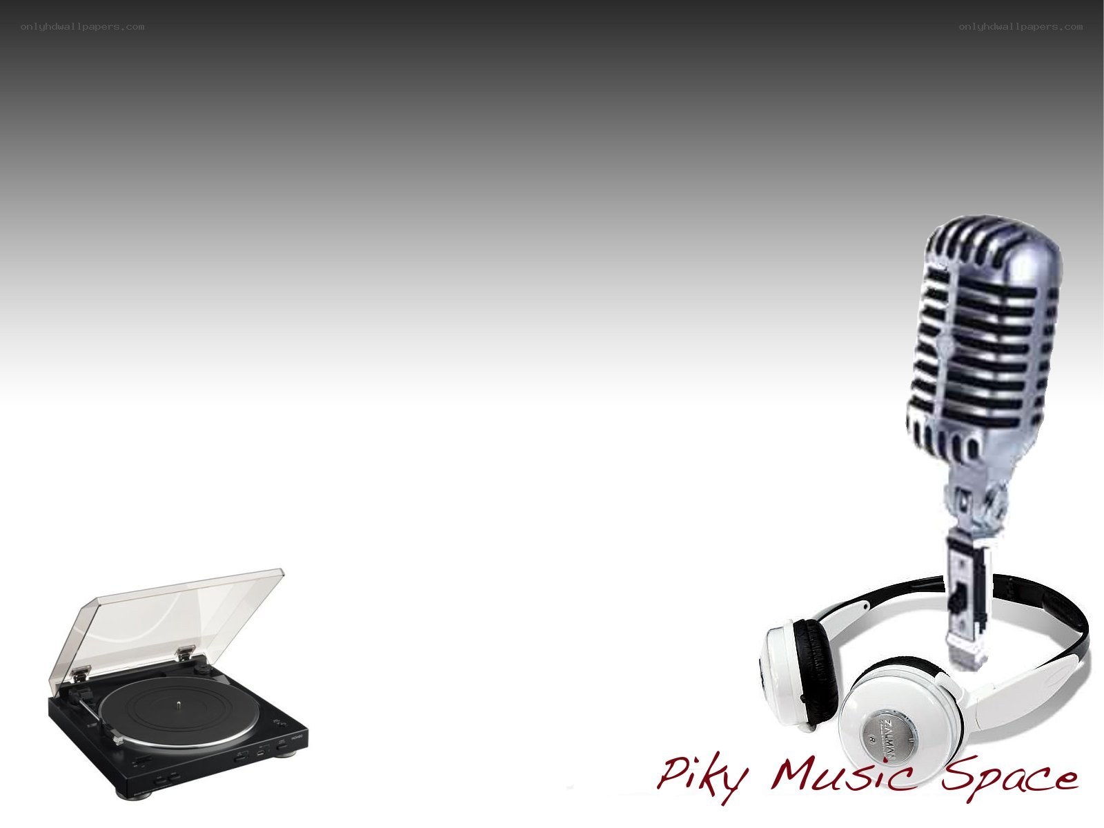 music equipment collage