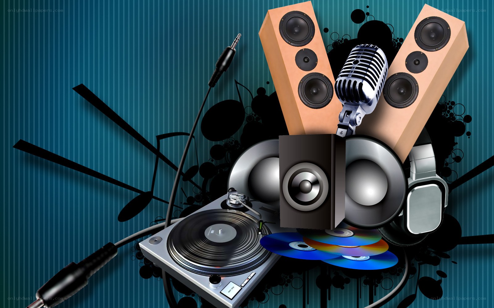 Music equipment collage