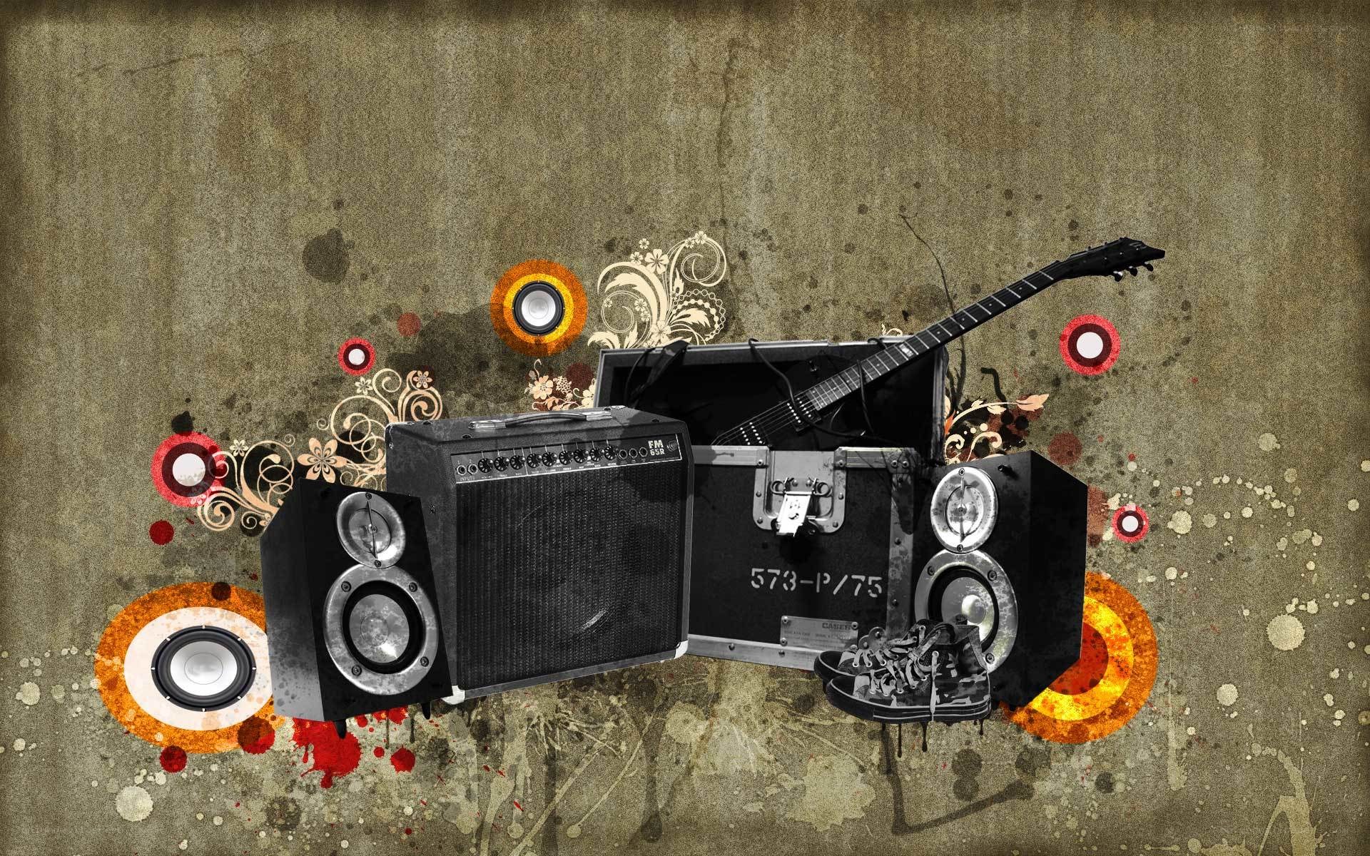 Music equipment collage