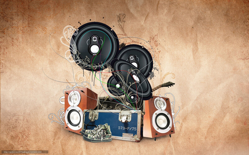 Music Equipment Collage — Brown