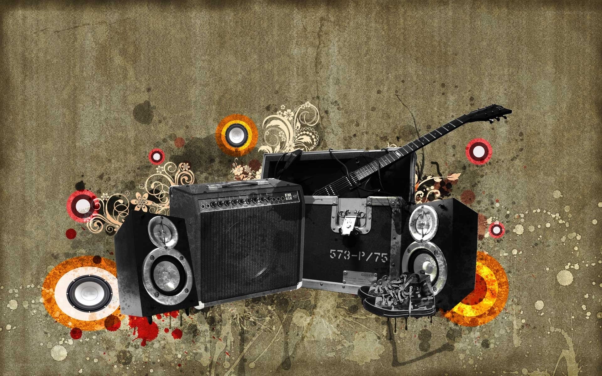 Music equipment collage