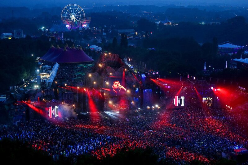 Music festival at night
