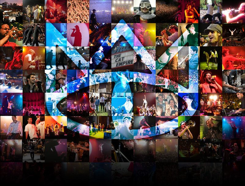 Music festival collage