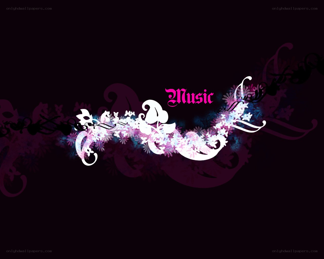 Music floral design wallpaper