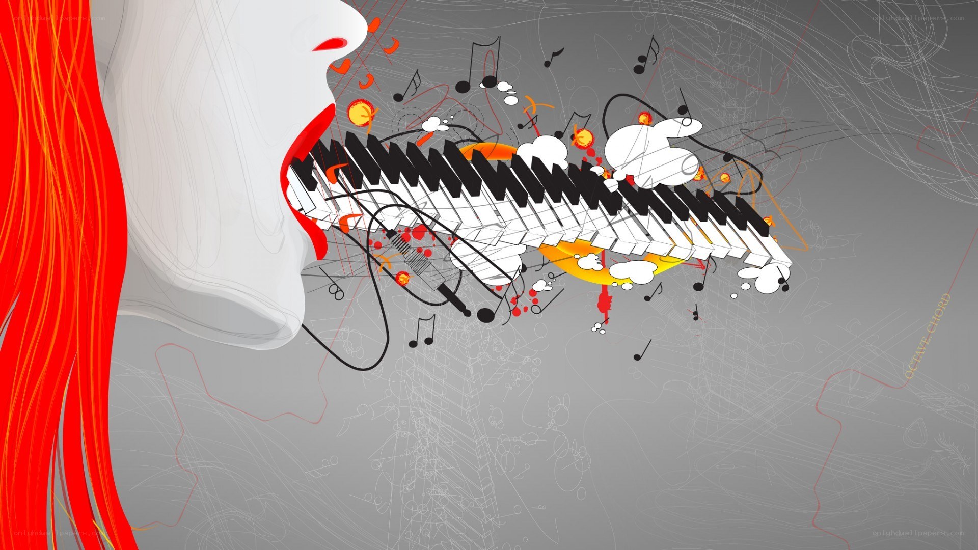 music from a piano keyboard