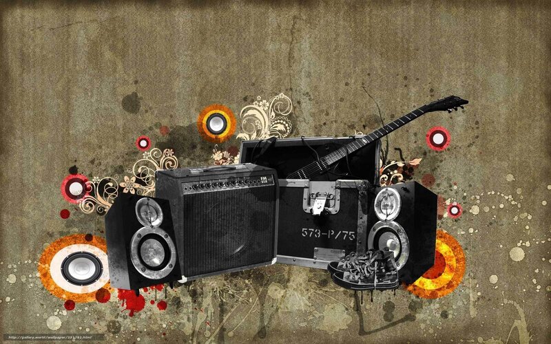 Music gear collage art