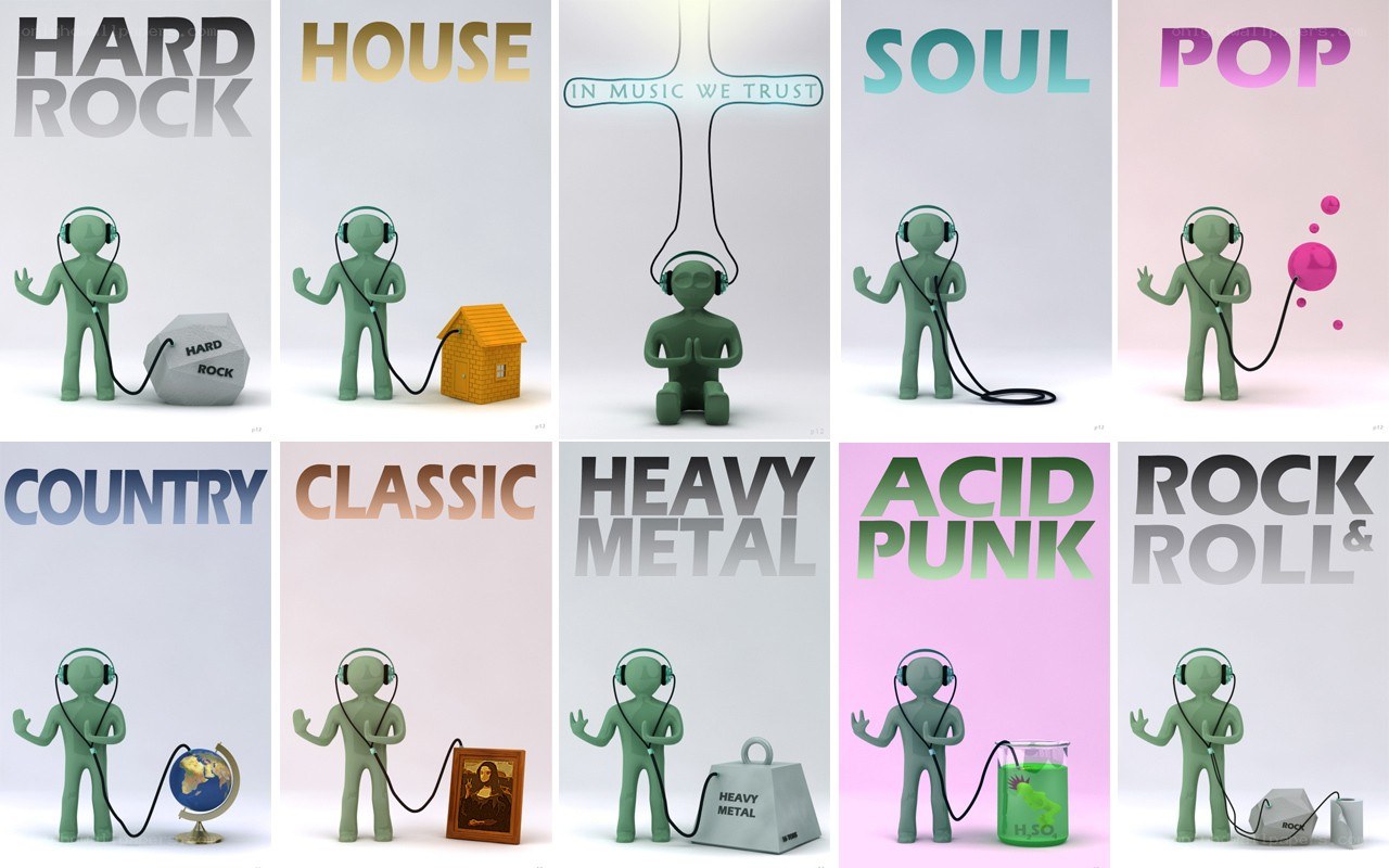 Music genre illustrations