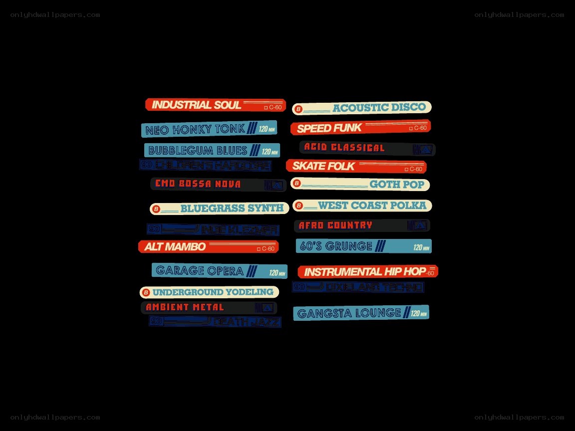 Music genre labels collection