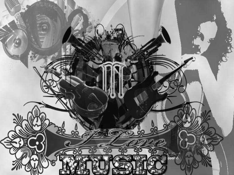 Music Instruments Collage — Black
