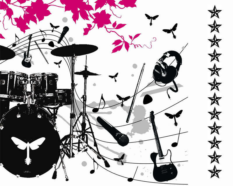 music instruments collage